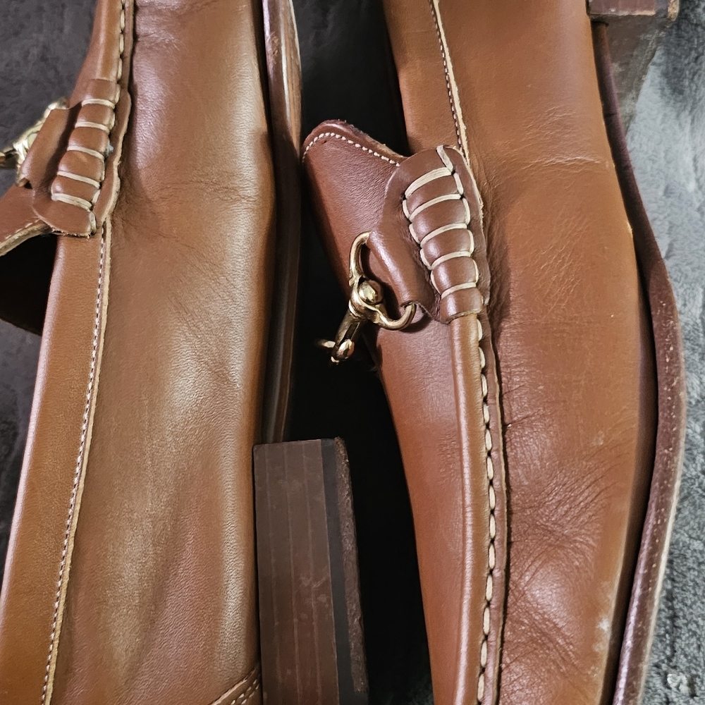 COACH Patterson Men’s Horse but Driving Shoes 10.5 Tan MADE IN ITALY - Picture 10 of 13